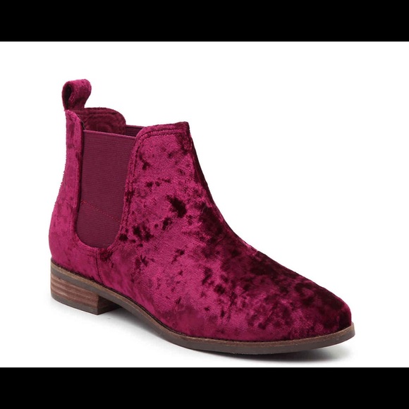 Toms Velvet Chelsea Boot - Picture 1 of 5